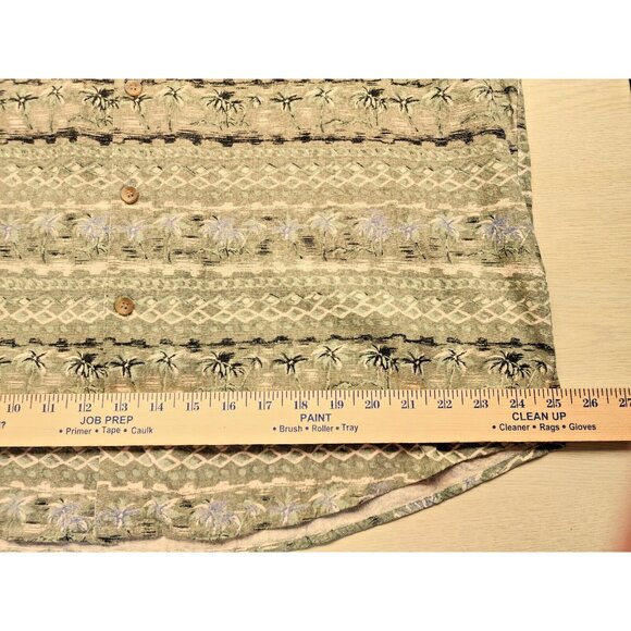 SHIRT-MEN-FIELD AND STREAM-SHORT SLEEVE-100% SILK-GREEN-LIGHT WEIGHT-SIZE LARGE - Picture 12 of 13